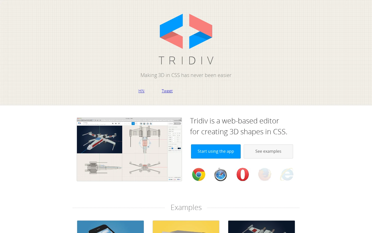 Tridiv | CSS 3D Editor 页面快照